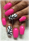 Hot pink and white Acrylic 