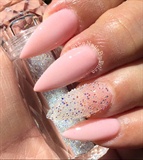 Pink &amp; Crystal Pixie Nails