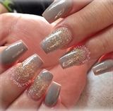 Taupe &amp; Gold Glitter Acrylic 
