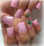 Soft pink Acrylic &amp; Dried Flowers 