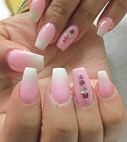 Barbie Pink and White Acrylic Nails