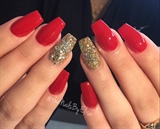 Red And Gold Glitter Acrylic 