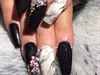 Glitter, Marble &amp; Black Acrylic Nails
