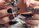 Black Lace Nail art