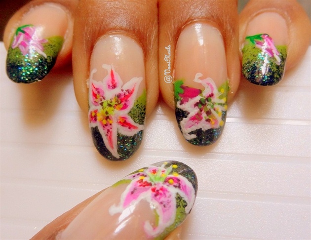5. Tiger Lily Nail Art Images - wide 7