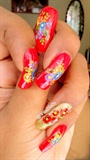 Colourful flowers on nails