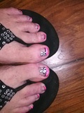 pink toes white flowers