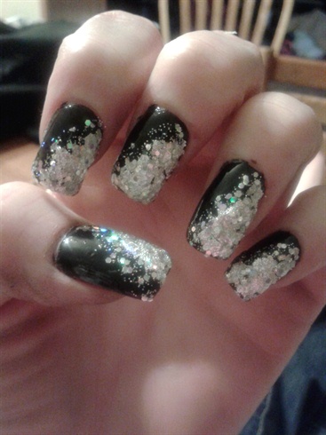 Black with Silver Glitter