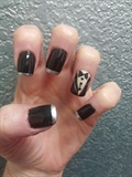 tuxedo black silver tip fancy holiday party nails