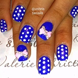 Blue with bows and polka dots