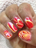 Fire Color Water Marble