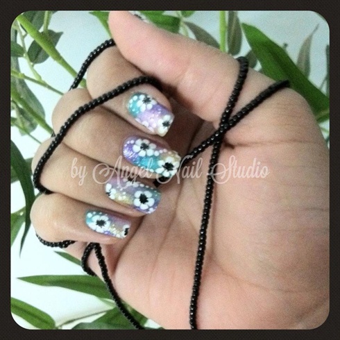 Pastel Flowers Nails