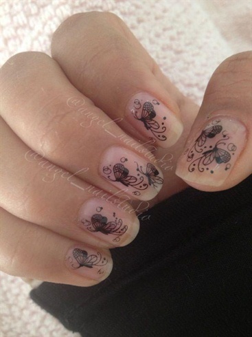 butterfly stamped nails