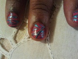 Pink and Blue Zebra with beading