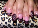 Black and purple gel nails 