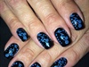 Stamped Blue Flowers 