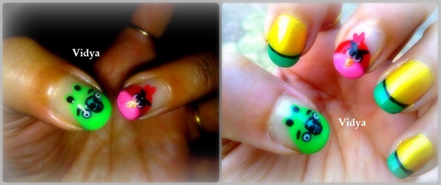 1. Angry Birds Nail Art Tutorial - wide 3