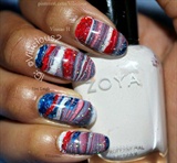 4th of July inspired water marble