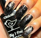 Silver &amp; Black Water Spotted Mani