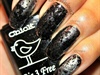Silver &amp; Black Water Spotted Mani