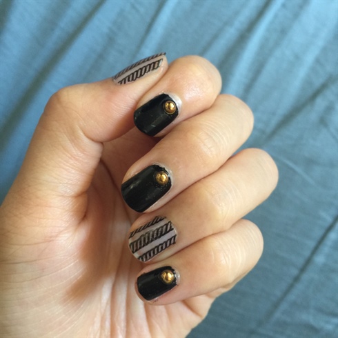 Black And Gold Studded 