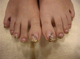 Gold French Pedicure