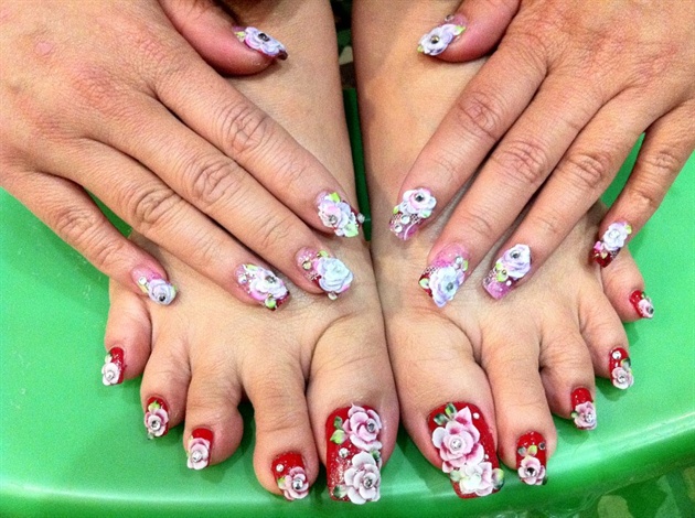 3d Flower Nails &amp; Toes