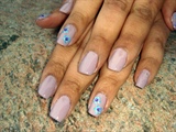Lilac with blue flower sticker