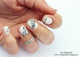 Black and white nail art design