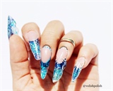Blue Lagoon nail art design