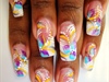 Pink and White with Abstract Nail Art