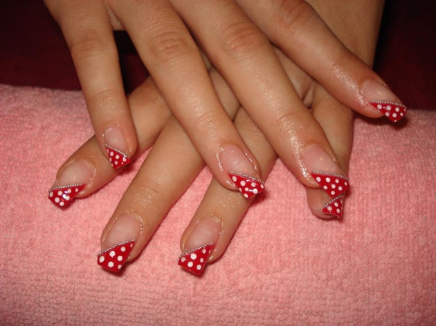red gel and white dots