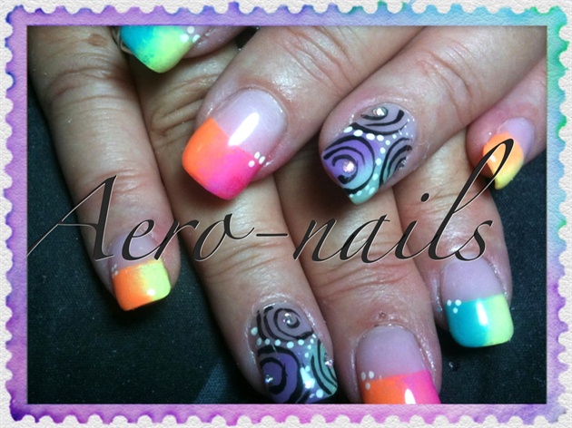 Ombre rainbow french