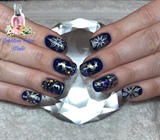 Blue Christmas nails 