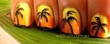 Tropical Palm Tree Summer Sunset Nails