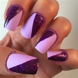 Purple and Glitter mani