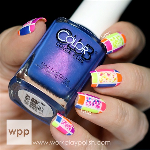 Neon Color Blocked Nails