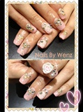 Pink Flowered Nails