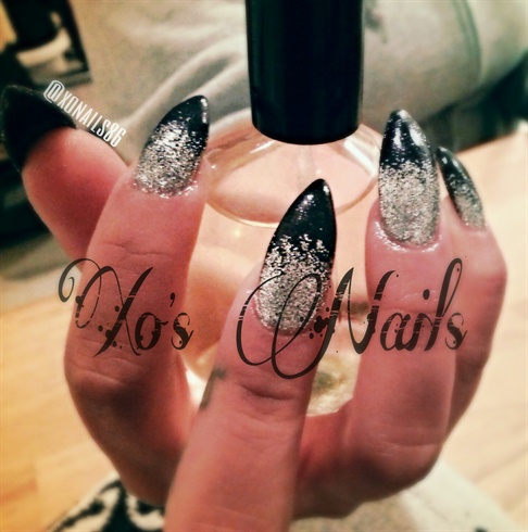 silver &amp; blk ombre claws