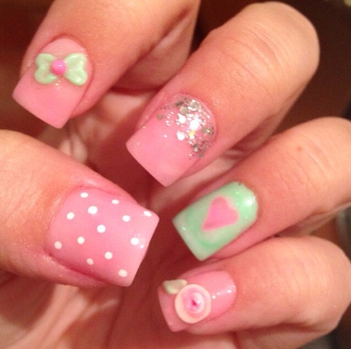 Pink Sculptured Nails