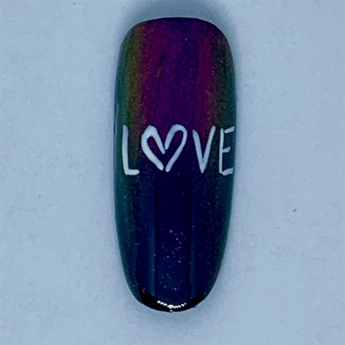 Using pop-up gel, draw the outline of L-O-V-E (replacing the O with an outline of a heart).