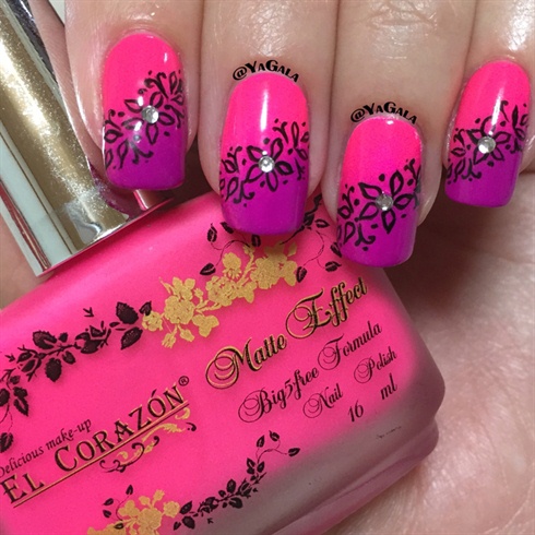 Gradient With Floral Design 