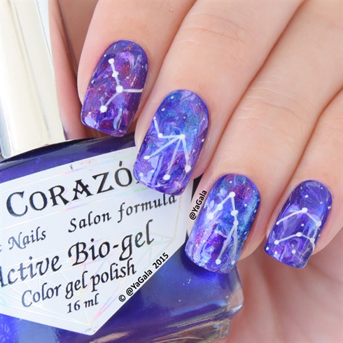 Galaxy Nail With Zodiac Constellation 