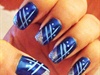 Blue on deep blue handpainted nail art
