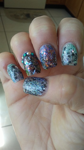 Multi Glitter Nails
