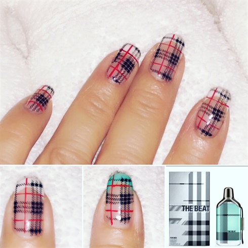 Burberry-inspired Nails.   