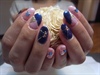 Blue-pink-gold nails