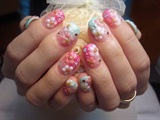 3D flowers nail