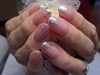 Silver gritter gradation nails