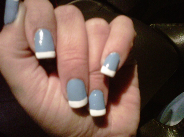Blue French w white tip